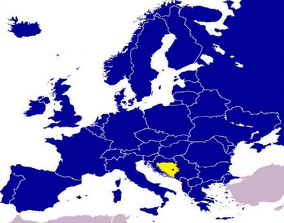 Map of Bosnia and Herzegovina
